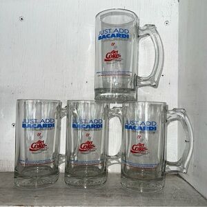 Just Add Bacardi to Diet Coke Set of Four Glass Mugs